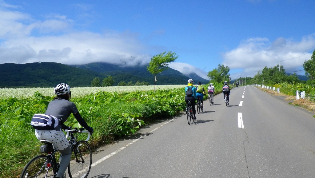 夏のニセコでサイクリング