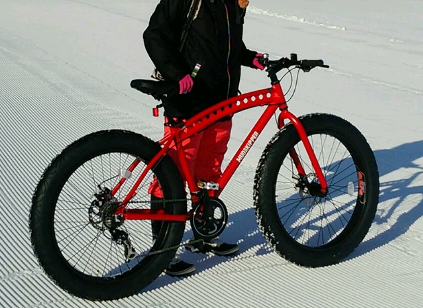 雪原を走る自転車　Fat Bike（ファットバイク）!!