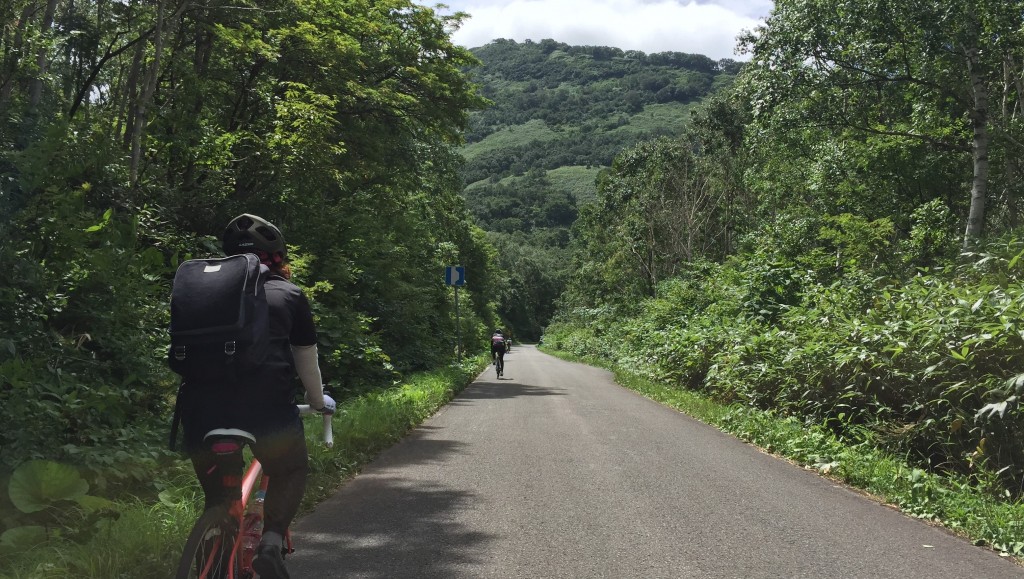 山の中をサイクリング北海道