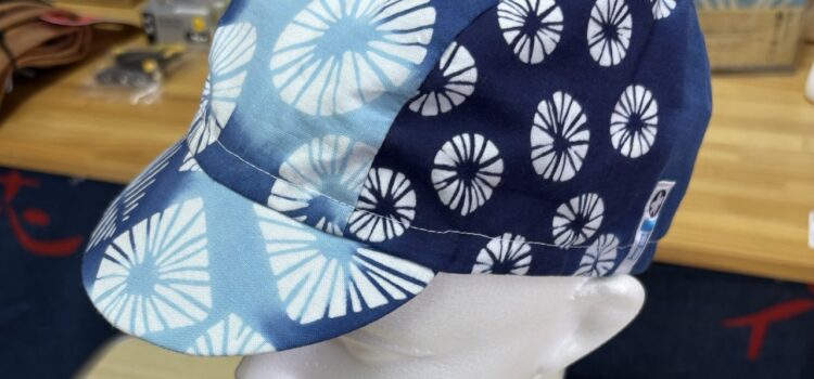 【手ぬぐいサイクルキャップ】Japan Blue 絞り・ストライプ柄 日除け付きも有/ハンドメイドオリジナルサイクルキャップ 【手ぬぐいサイクルキャップ】Japan Blue 絞り・ストライプ柄 日除け付きも有/ハンドメイドオリジナルサイクルキャップ
